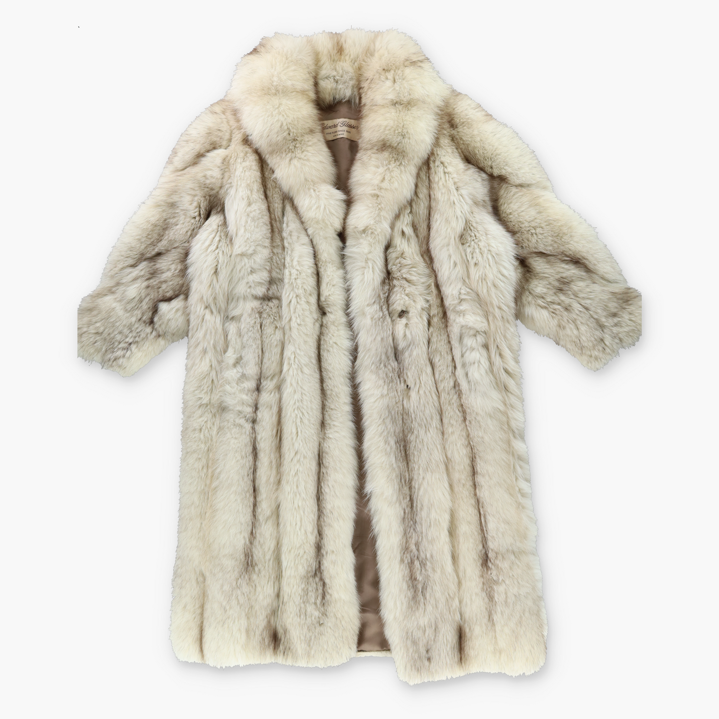 EDWARD GLASSER CHICAGO Vintage Real Fox Fur Clasp Close Long Coat (M)