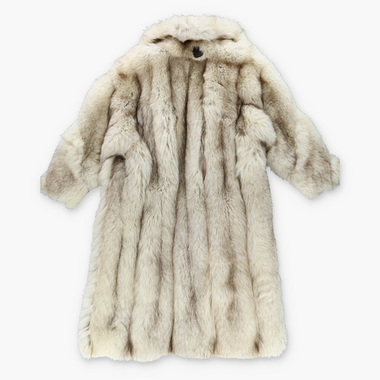 EDWARD GLASSER CHICAGO Vintage Real Fox Fur Clasp Close Long Coat (M)
