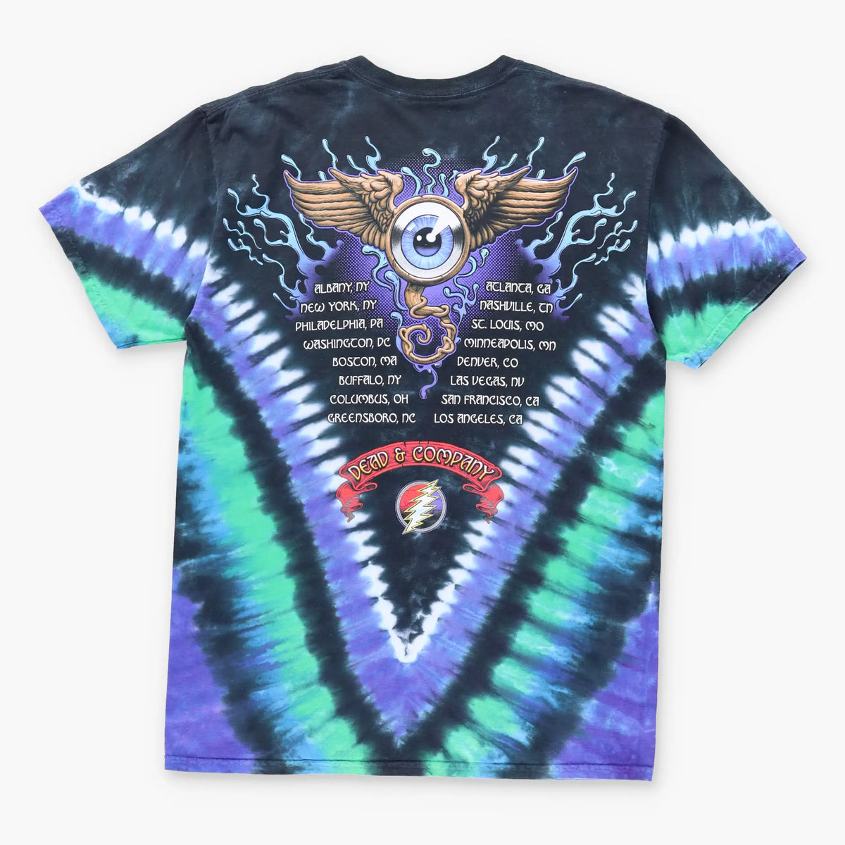 Vintage LIQUID BLUE Dead & Company Tour Eye Tie Dye Music T-Shirt (L)