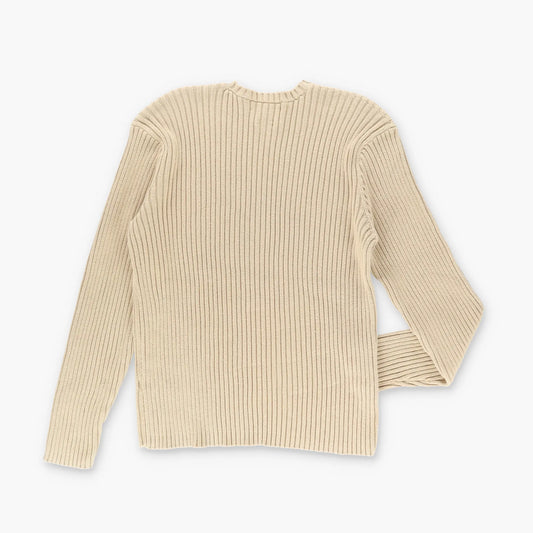 POLO RALPH LAUREN Cable Knit Beige Sweater (L-XL) - Vintage Sole Melbourne