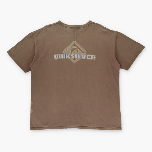 QUIKSILVER Y2K Spell Out Logo Brown T-Shirt (XL)