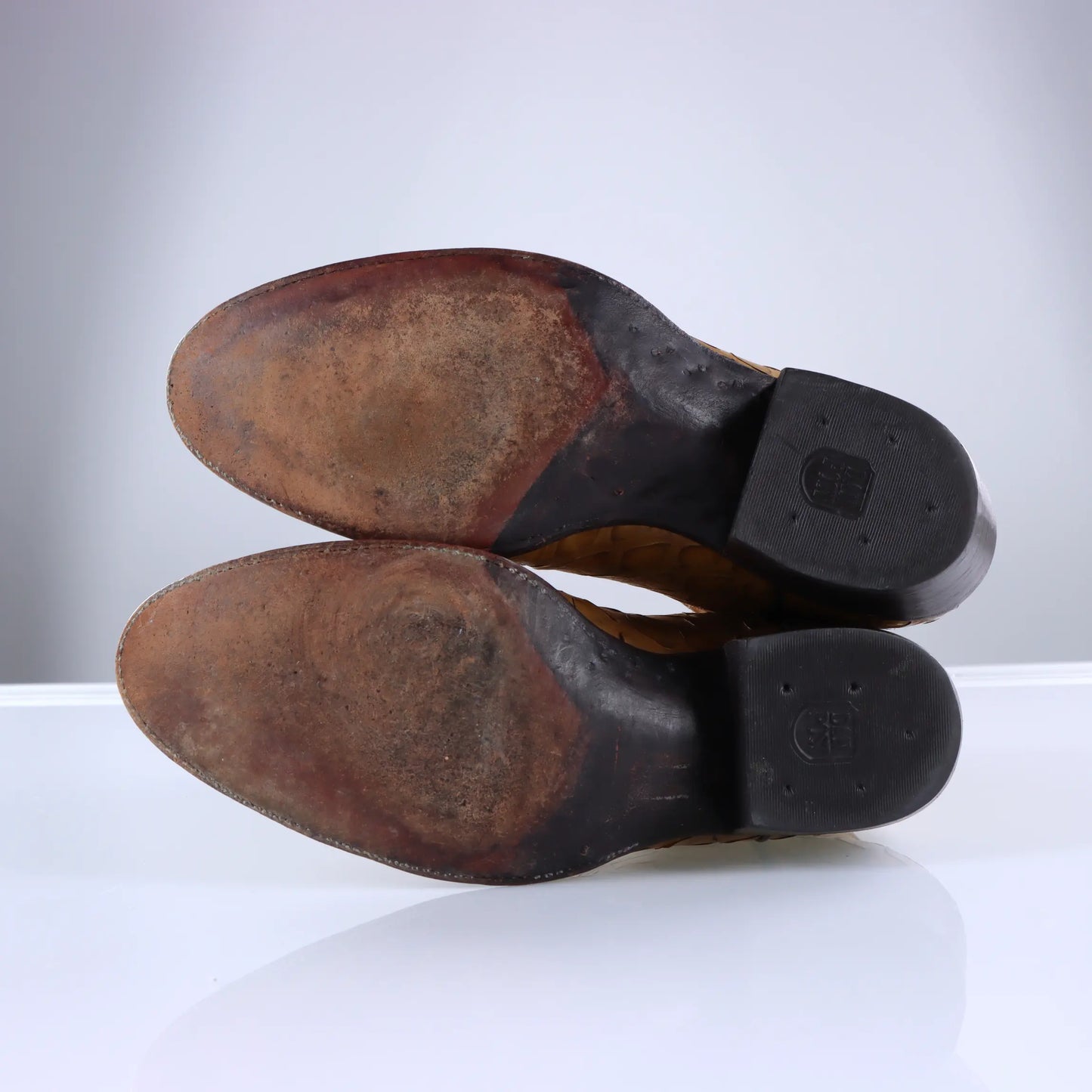 Vintage DAN POST Exotic Anteater Pangolin Leather Cowboy Boots (9) Vintage Sole Melbourne