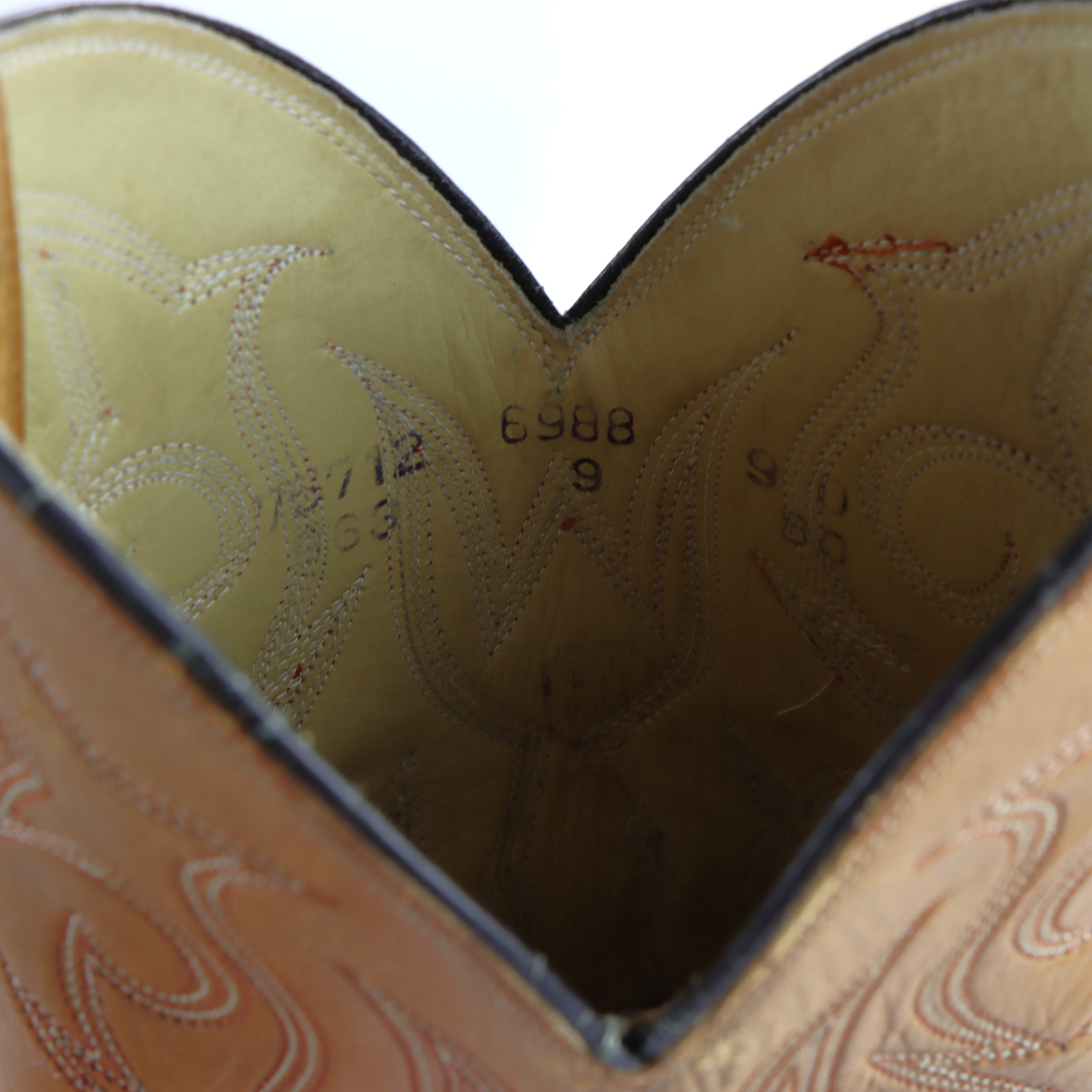 Vintage DAN POST Exotic Anteater Pangolin Leather Cowboy Boots (9)