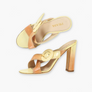 PRADA Ombre Patent Leather Sandal Heels (37.5)