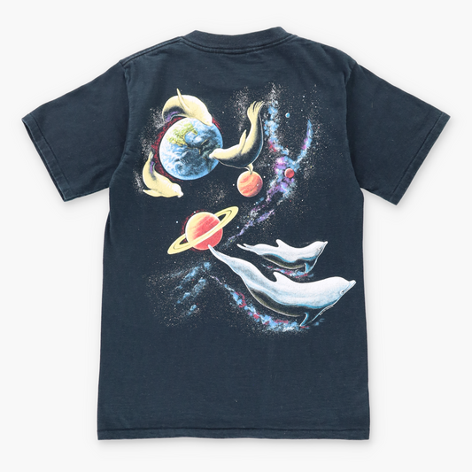 Vintage 1990 Harlequin Space Whale Ocean Two Sided USA Made T-Shirt (S-M) Vintage Sole Melbourne