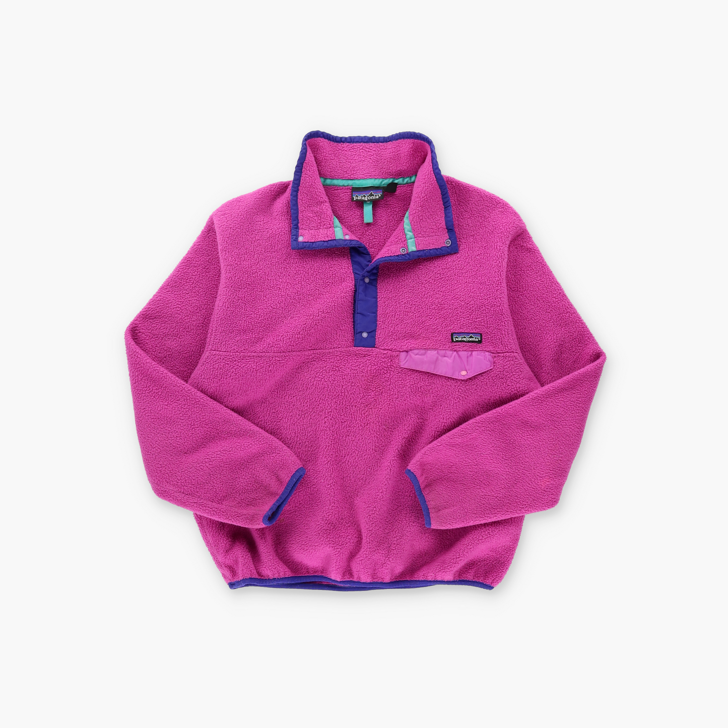 PATAGONIA Pink & Purple USA Made 1/4 Snap Fleece Sweatshirt (Women's M)