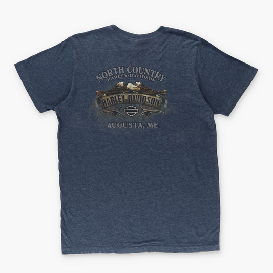 HARLEY DAVIDSON North Country Skull Eagle USA Made 50/50 Tee (M)