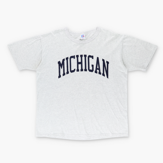 Michigan College Grey & Navy USA Made 50/50 Vintage Tee (XL)