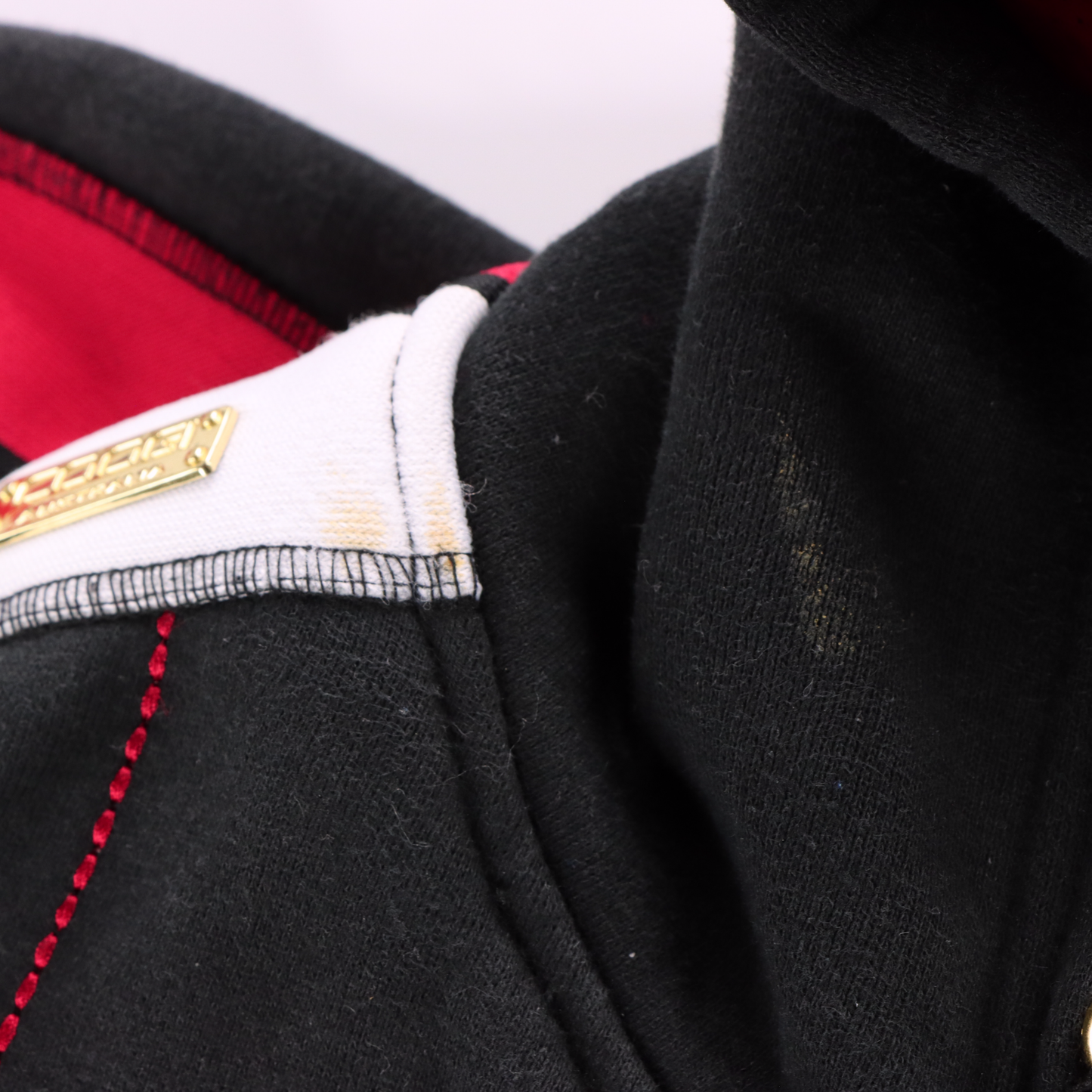 1969 COOGI Y2K Black & Red Gold Detailed Hoodie Sweatshirt (XXL)