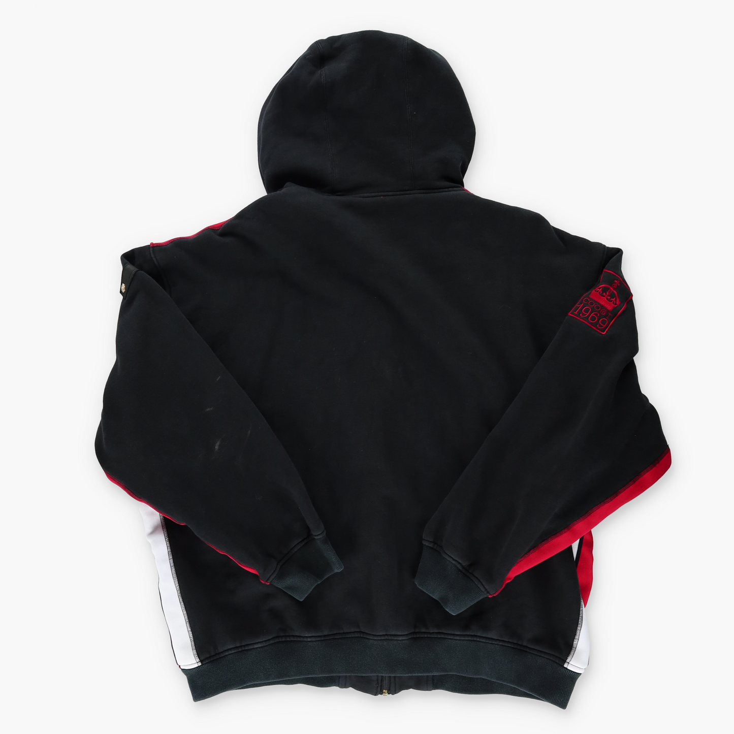 1969 COOGI Y2K Black & Red Gold Detailed Hoodie Sweatshirt (XXL)