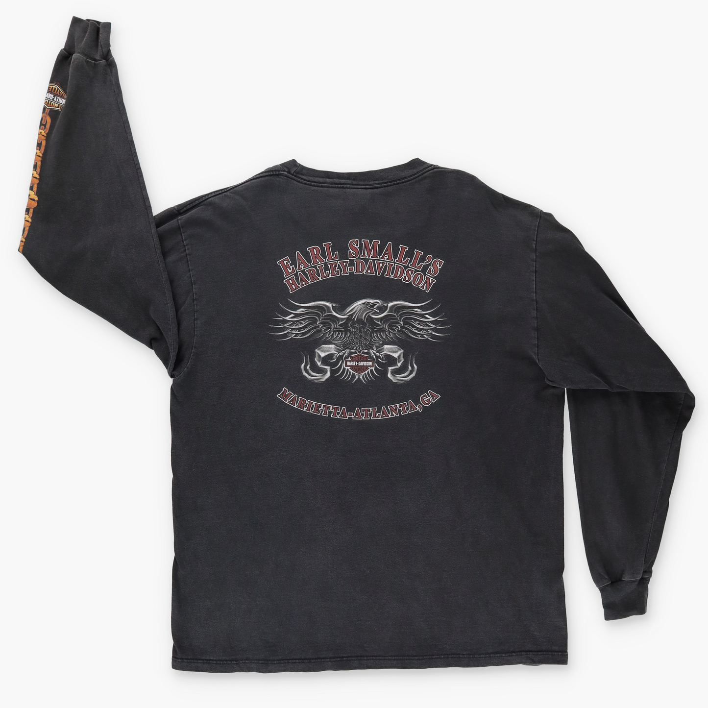 2000 HARLEY DAVIDSON Earl Small's Skull Chain Eagle USA Made Long Sleeve Tee (XL)