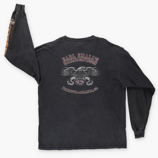 2000 HARLEY DAVIDSON Earl Small's Skull Chain Eagle USA Made Long Sleeve Tee (XL)