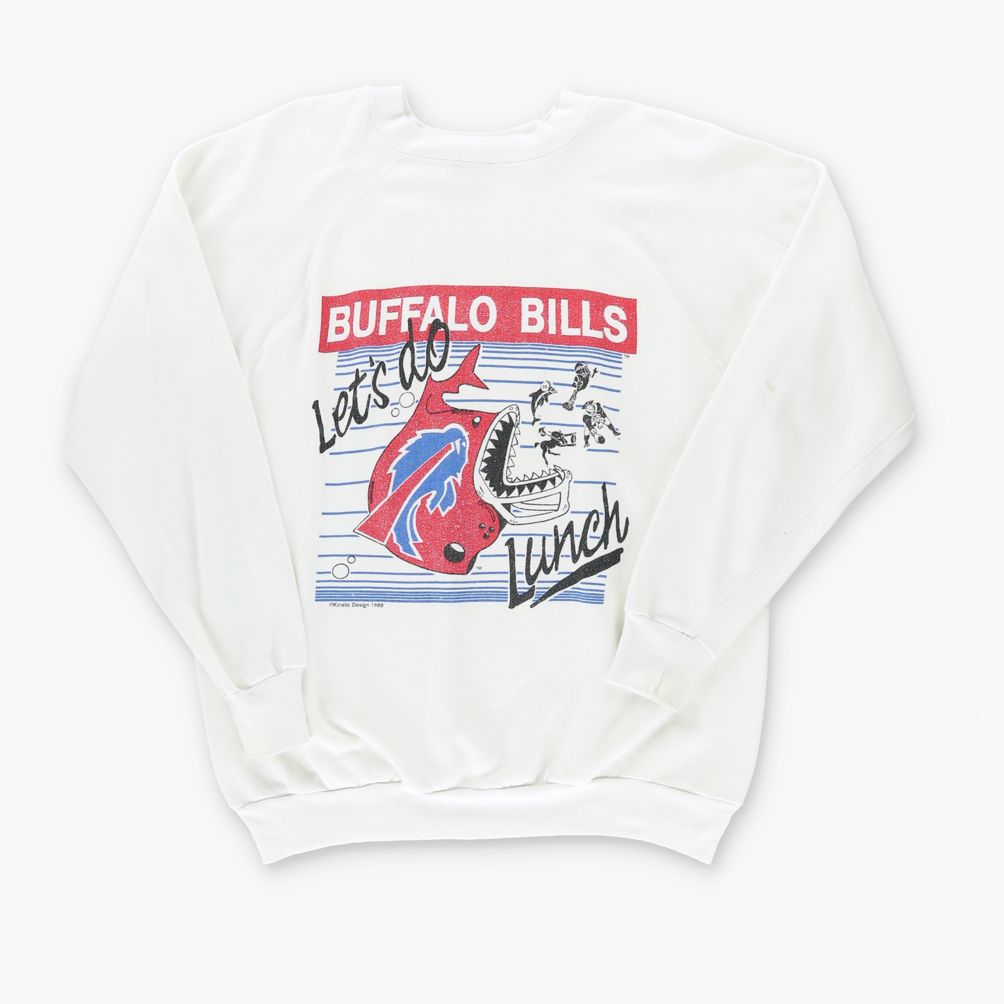 1998 Buffalo Bills White & Red USA Made NFL Sweatshirt (M)