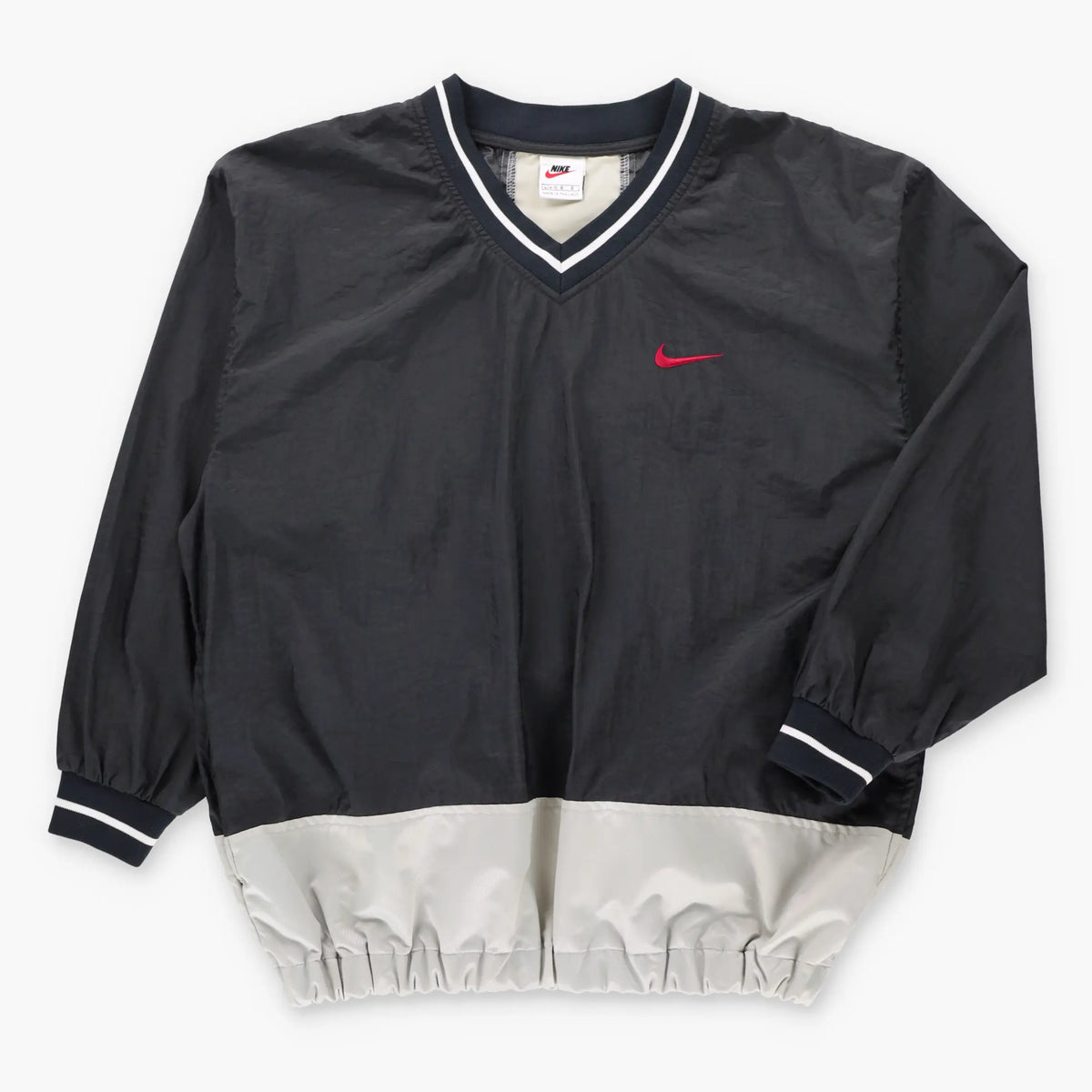 Vintage NIKE Black & Red Embroidered Swoosh Logo Windbreaker Pop Over (M) Vintage Sole Melbourne