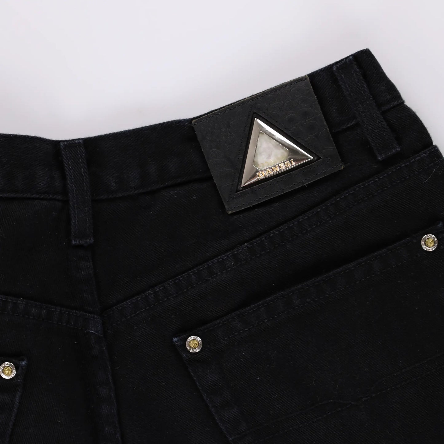 DANESI Embellished Button Black USA Made Jeans (Women's M-L) Vintage Sole Melbourne