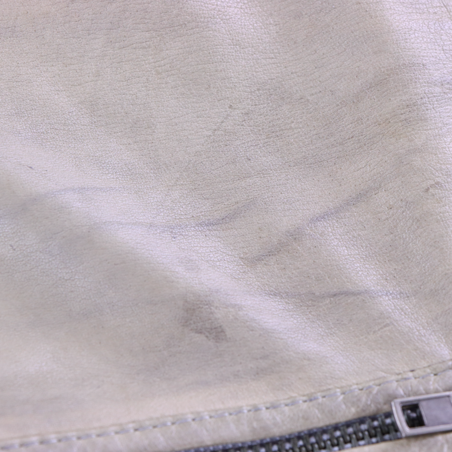DIESEL Lamb Leather Beige Motorcycle Jacket (XL)