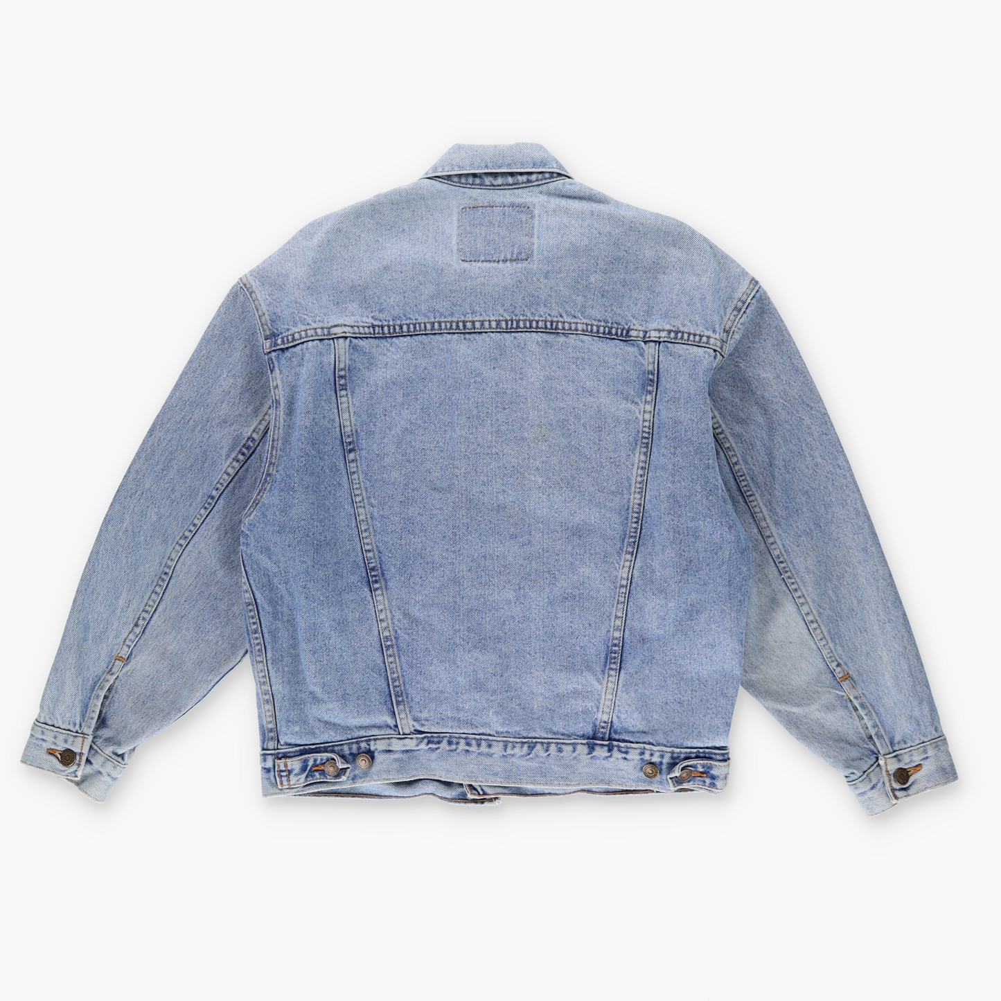 LEVI'S Blue Fade Denim Orange Tab Trucker Jacket (M)