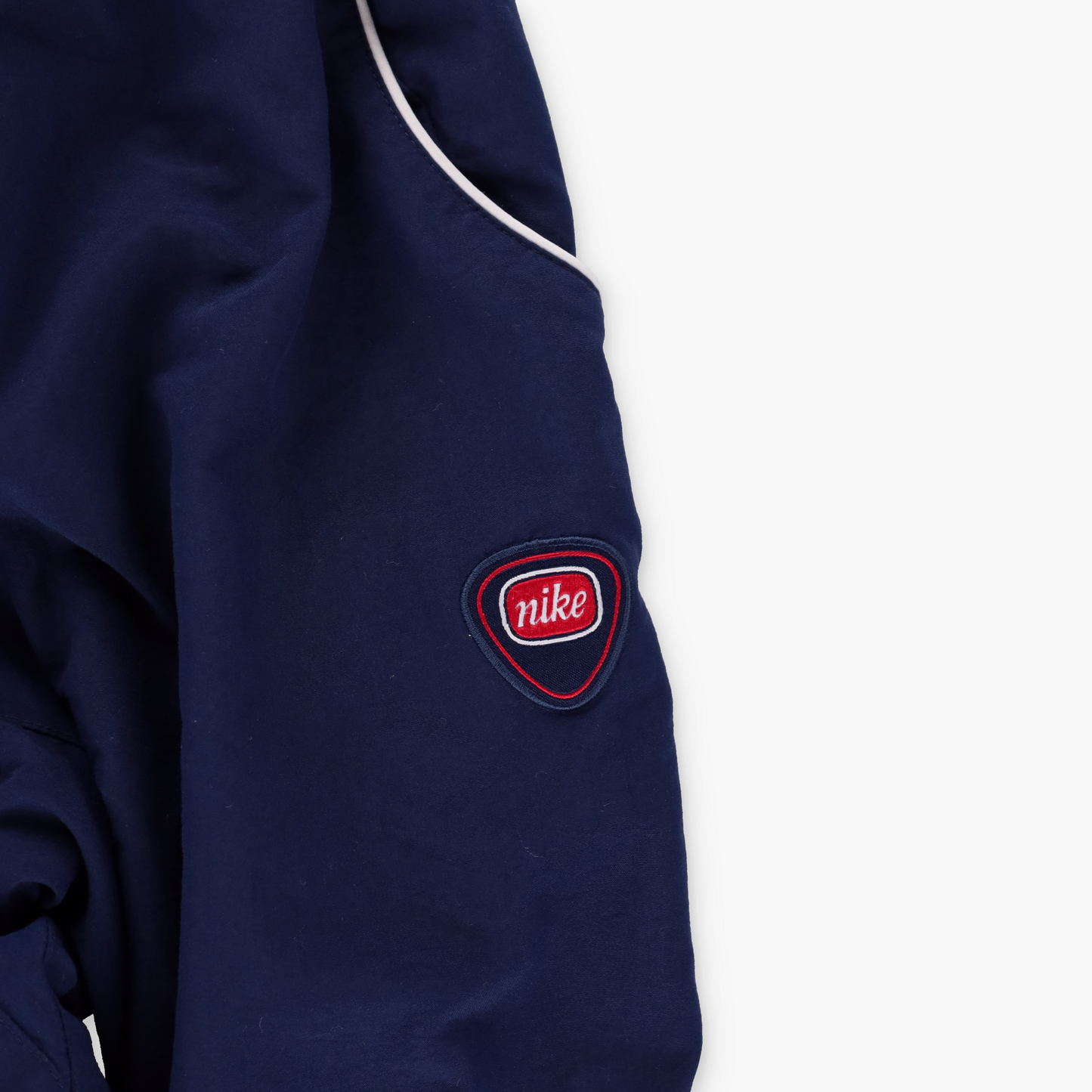 NIKE Embroidered Spell Out Logo Navy & White Track Pants (XS-S)
