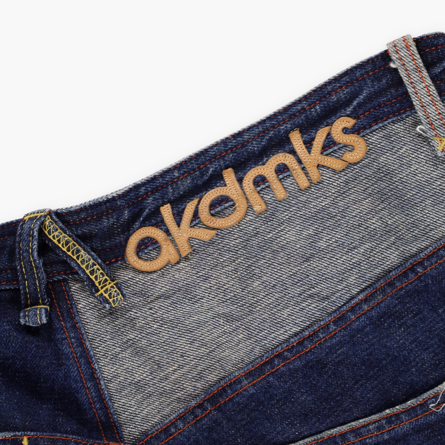 AKADEMIKS Coloured Stitching Patchwork Logo Blue Jeans (36)