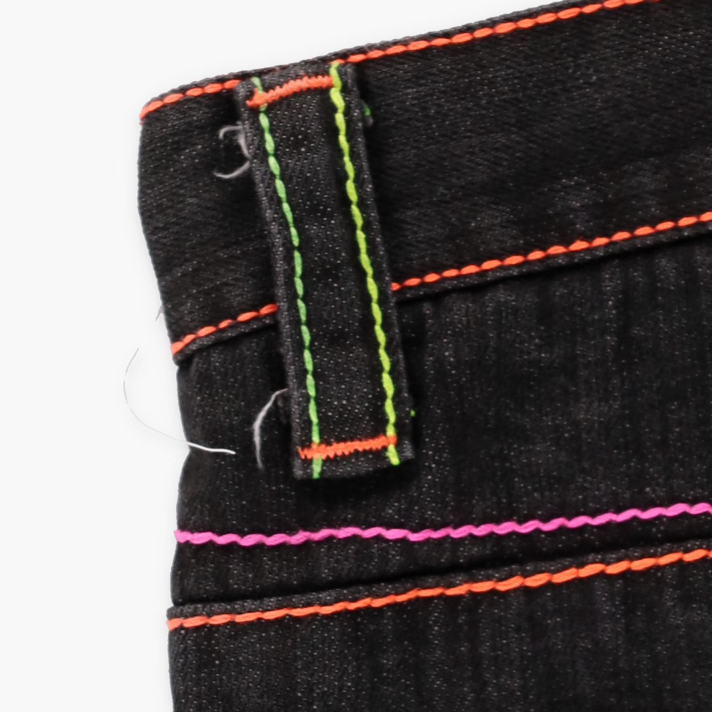 COOGI Y2K Fluro Stitch Embroidered Spell Out Logo Black Jeans (42/35)