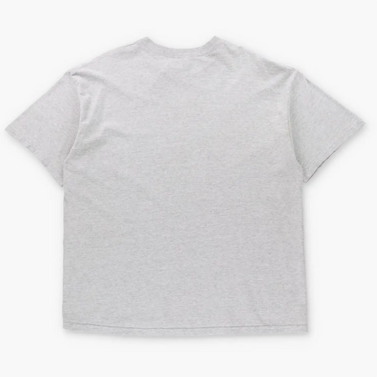 Vintage NIKE Heather Grey & Black Embroidered Swoosh Logo USA Made Classic T-Shirt (XL)