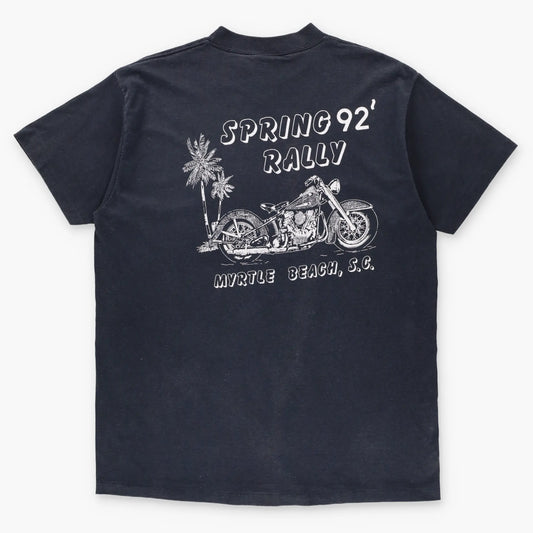 Vintage 90's HARLEY DAVIDSON x 3D EMBLEM "Ride With The Wind" Single Stitch Spring Rally Tee USA Made (L-XL) - Vintage Sole Melbourne