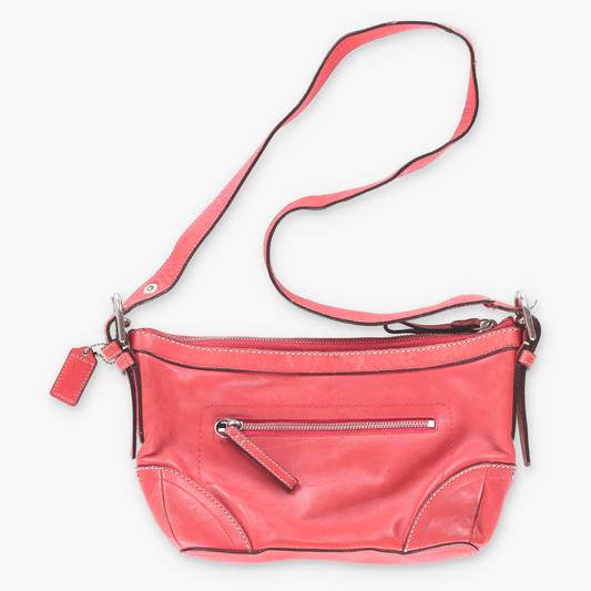 COACH Coral Leather Adjustable Buckle Strap Z14700 Handbag