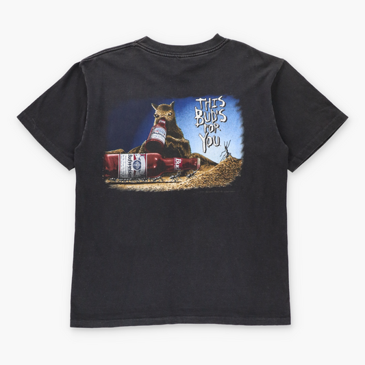 Vintage 1995 Budweiser "This Bud's For You" WILD OATS Single Stitch Black T-Shirt USA Made (L) Vintage Sole Melbourne