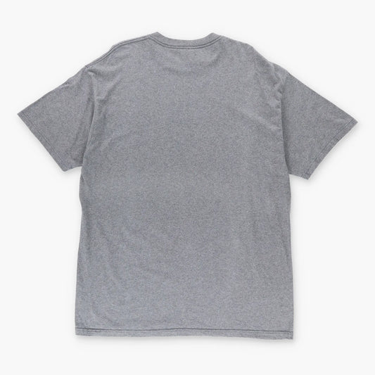 Vintage NIKE Centre Swoosh Spell Out Grey & Red T-Shirt (L)