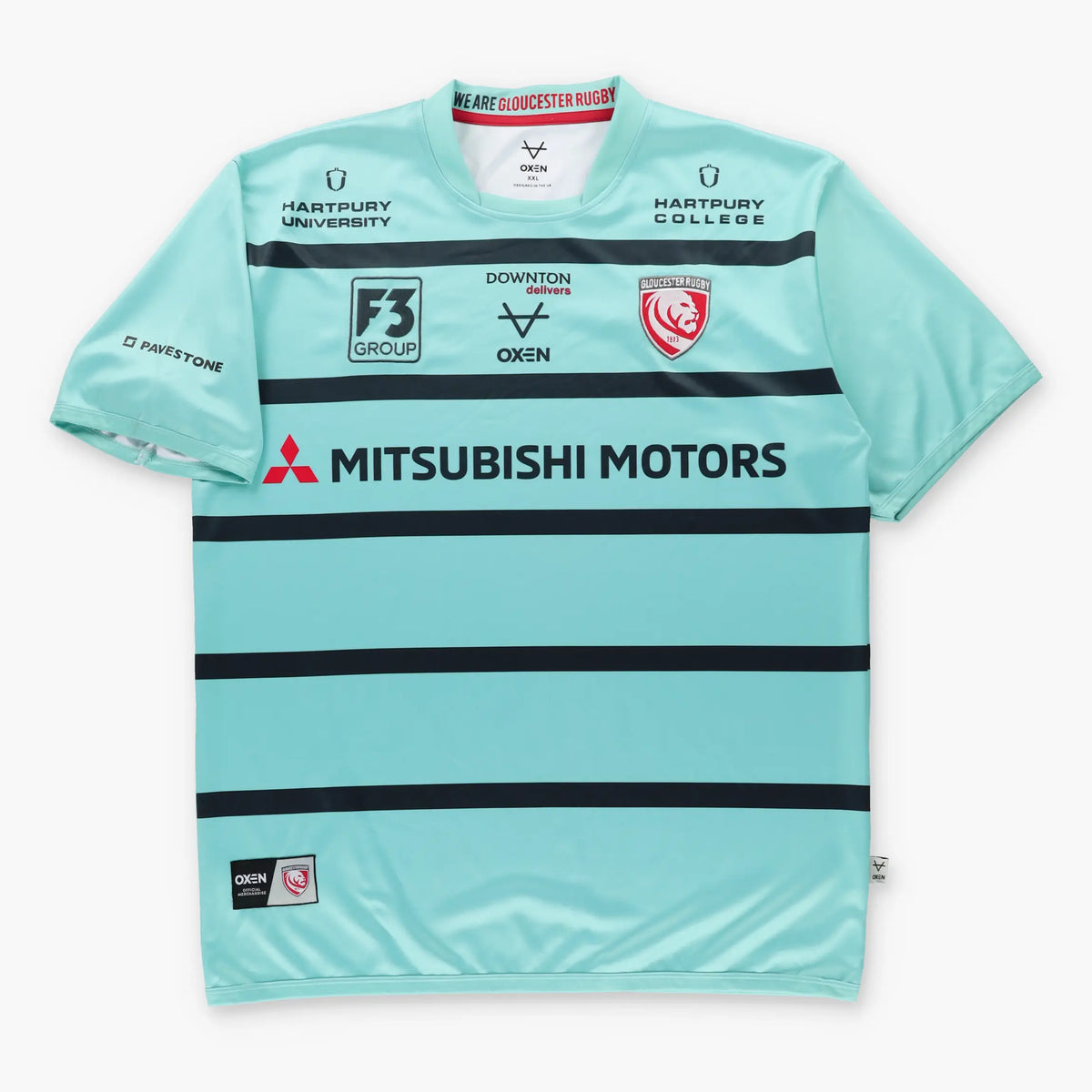 Gloucester 2018/2020 OXEN Away Turquoise Rugby Jersey (XXL-XXXL) Vintage Sole Melbourne