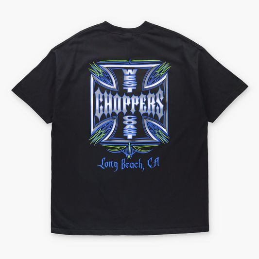 Vintage WEST COAST CHOPPERS Long Beach California Y2K Style Black T-Shirt With Original Tag (XXL TALL) Vintage Sole Melbourne