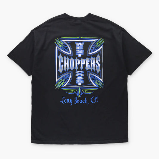 Vintage WEST COAST CHOPPERS Long Beach California Y2K Style Black T-Shirt With Original Tag (XXL) Vintage Sole Melbourne