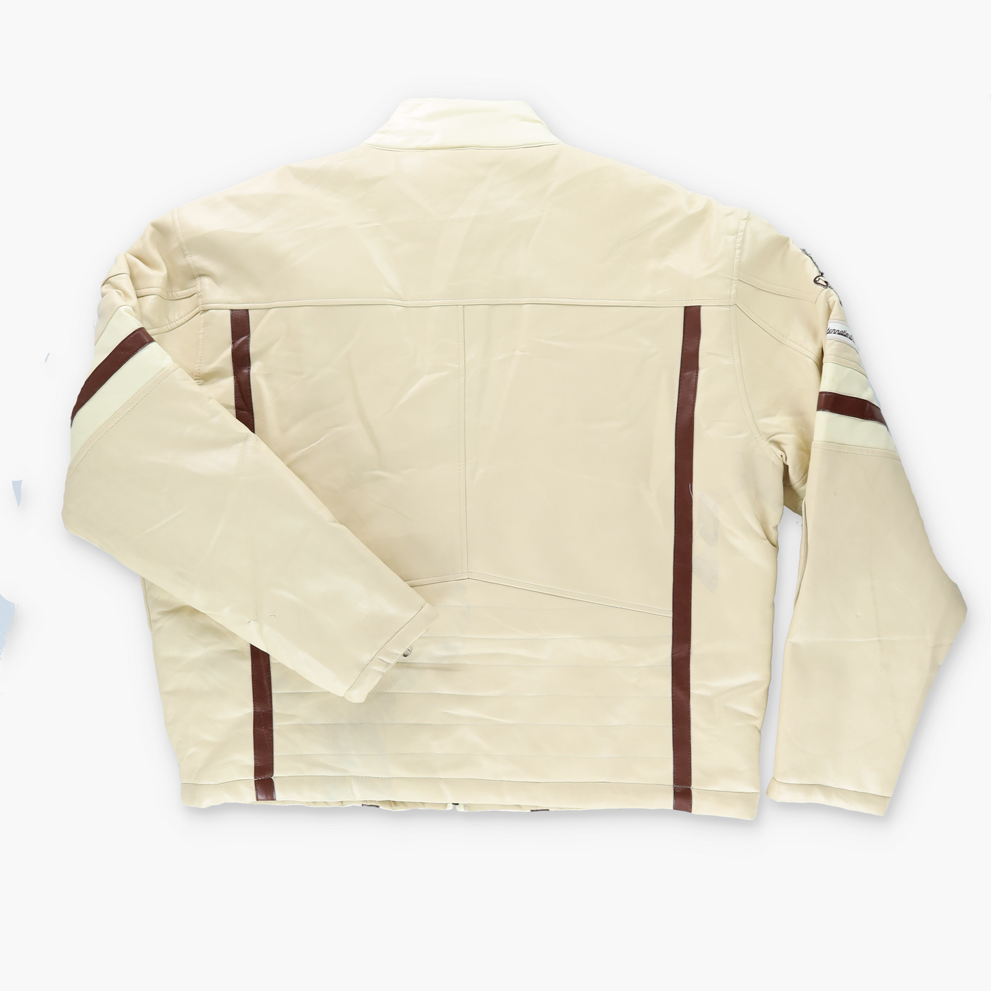 SOUTH POLE Y2K Nascar Embroidered Patch Cream & Brown Racing Jacket (XL)