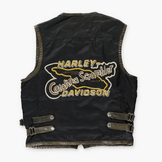 HARLEY DAVIDSON Leather Detailed Buckle Motorcycle Vest (Men's M-L) Vintage Sole Melbourne