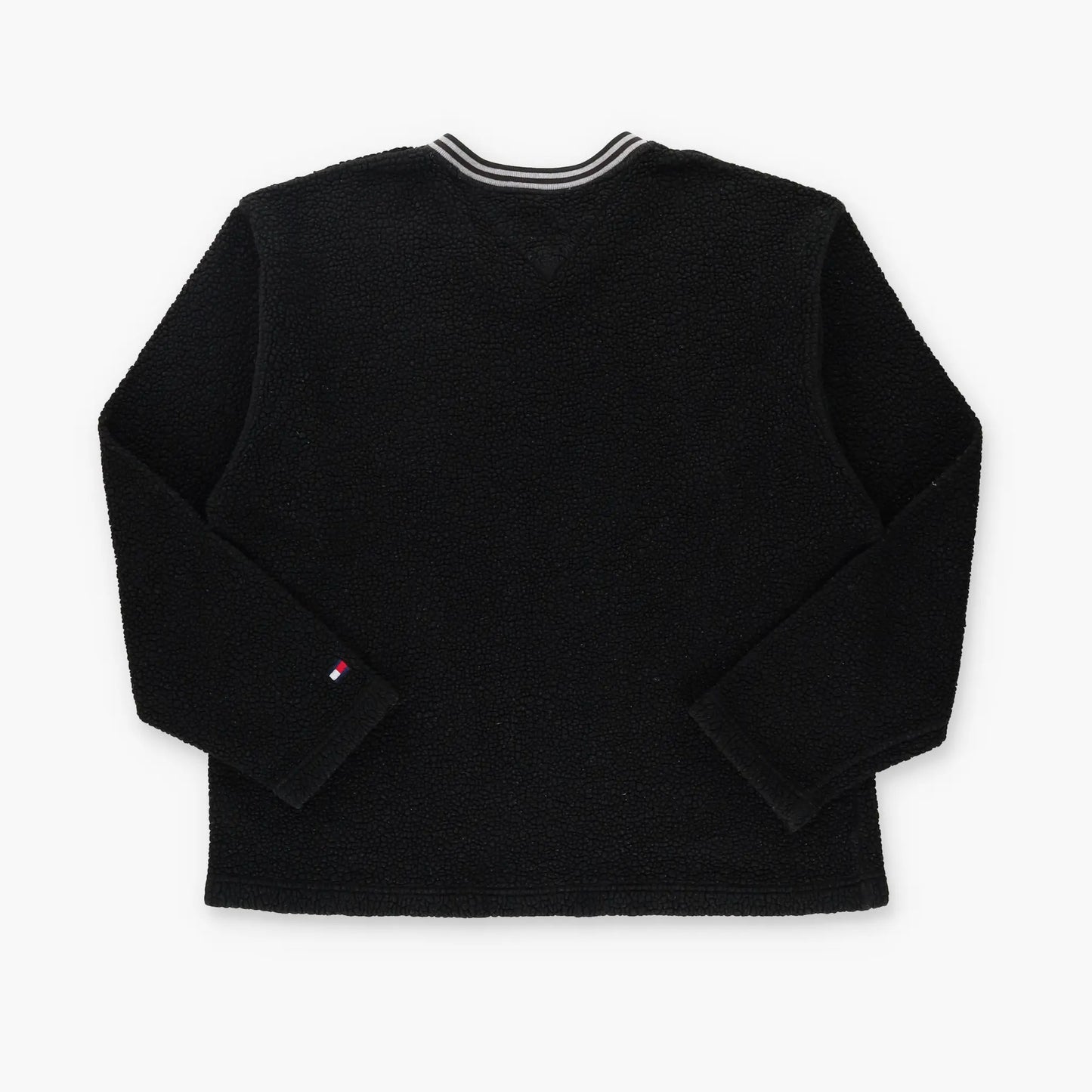 TOMMY HILFIGER V-Neck Black & Cream Fleece Sweatshirt (XL) Vintage Sole Melbourne