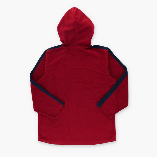 REEBOK Red & Navy Embroidered Logo Fleece Hoodie Sweatshirt (L-XL)