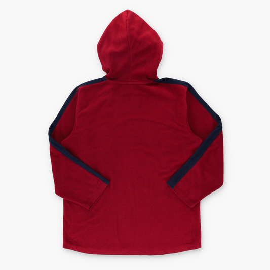 REEBOK Red & Navy Embroidered Logo Fleece Hoodie Sweatshirt (L-XL)