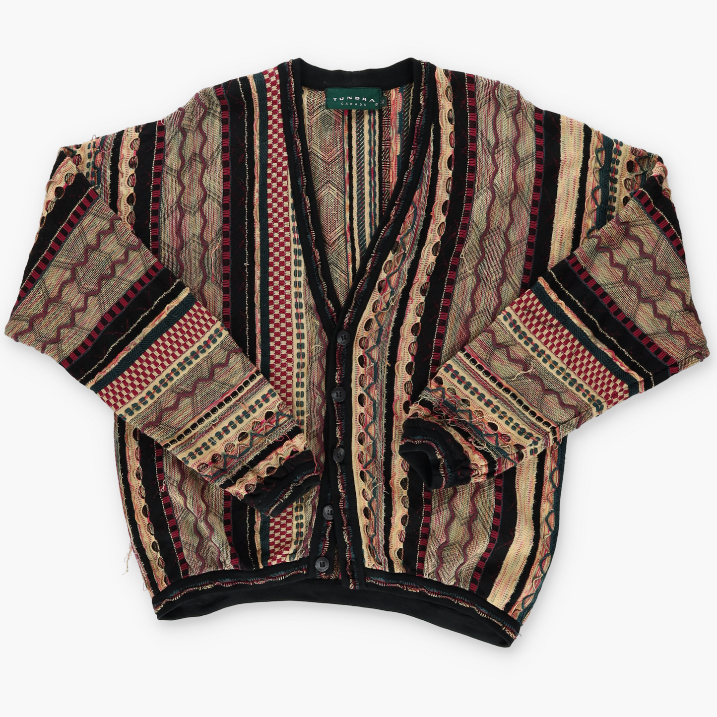 TUNDRA Coogi Style Multicolour Knit Cardigan (XXL)