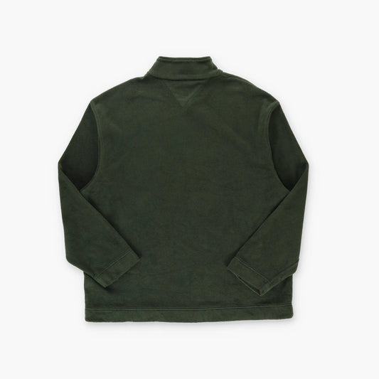 TOMMY HILFIGER Green 1/4 Zip Ribbed Collar Fleece Sweatshirt (XL-XXL TALL) Vintage Sole Melbourne