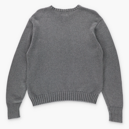Vintage POLO RALPH LAUREN Embroidered Grey Knit Sweater *Aubs Vintage Sole Melbourne