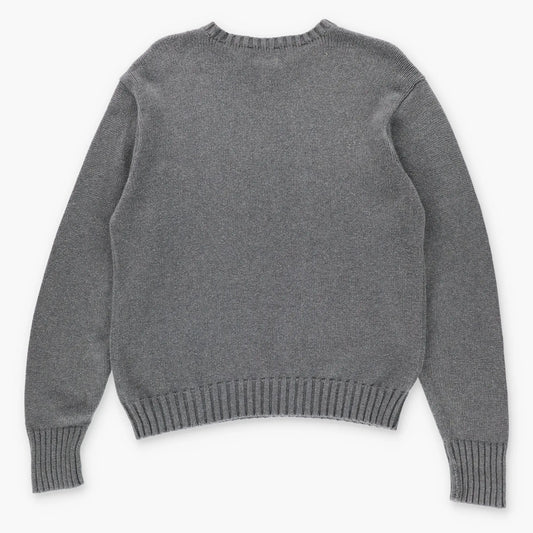 Vintage POLO RALPH LAUREN Embroidered Grey Knit Sweater *Aubs Vintage Sole Melbourne