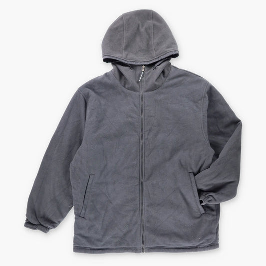 Vintage NIKE REVERSIBLE Swoosh Black & Grey Fleece Hooded Jacket *Aubs Vintage Sole Melbourne