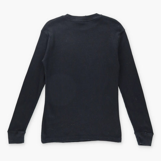 Y2K SOUTHPOLE Grunge Velour Print Thermal Long Sleeve Black Vintage Tee *Aubs Vintage Sole Melbourne
