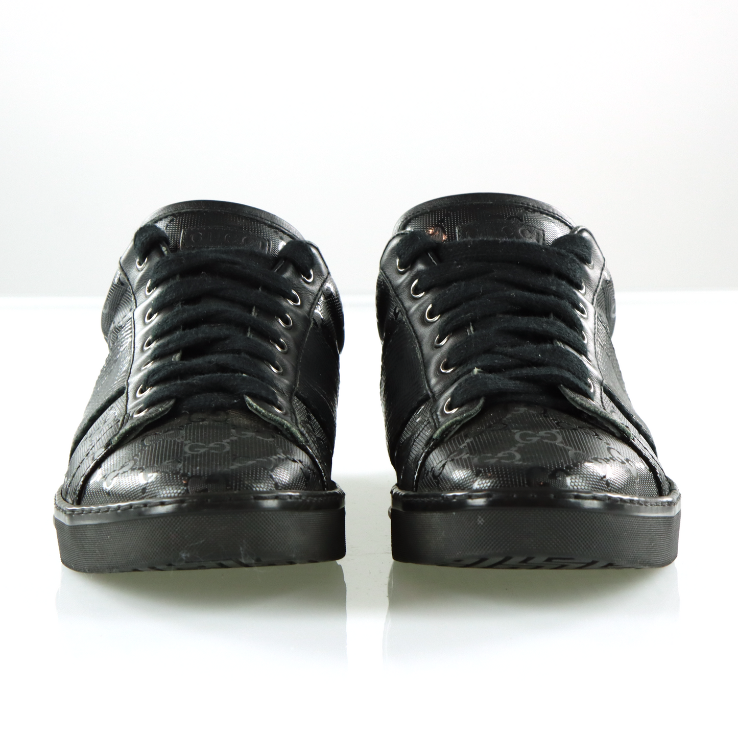 GUCCI Black GG IMPRIME Italian Made Low Top Sneakers (7.5)