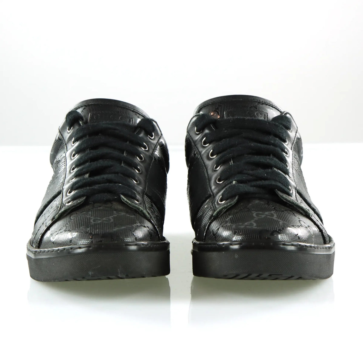 GUCCI Black GG IMPRIME Italian Made Low Top Sneakers (7.5) Vintage Sole Melbourne