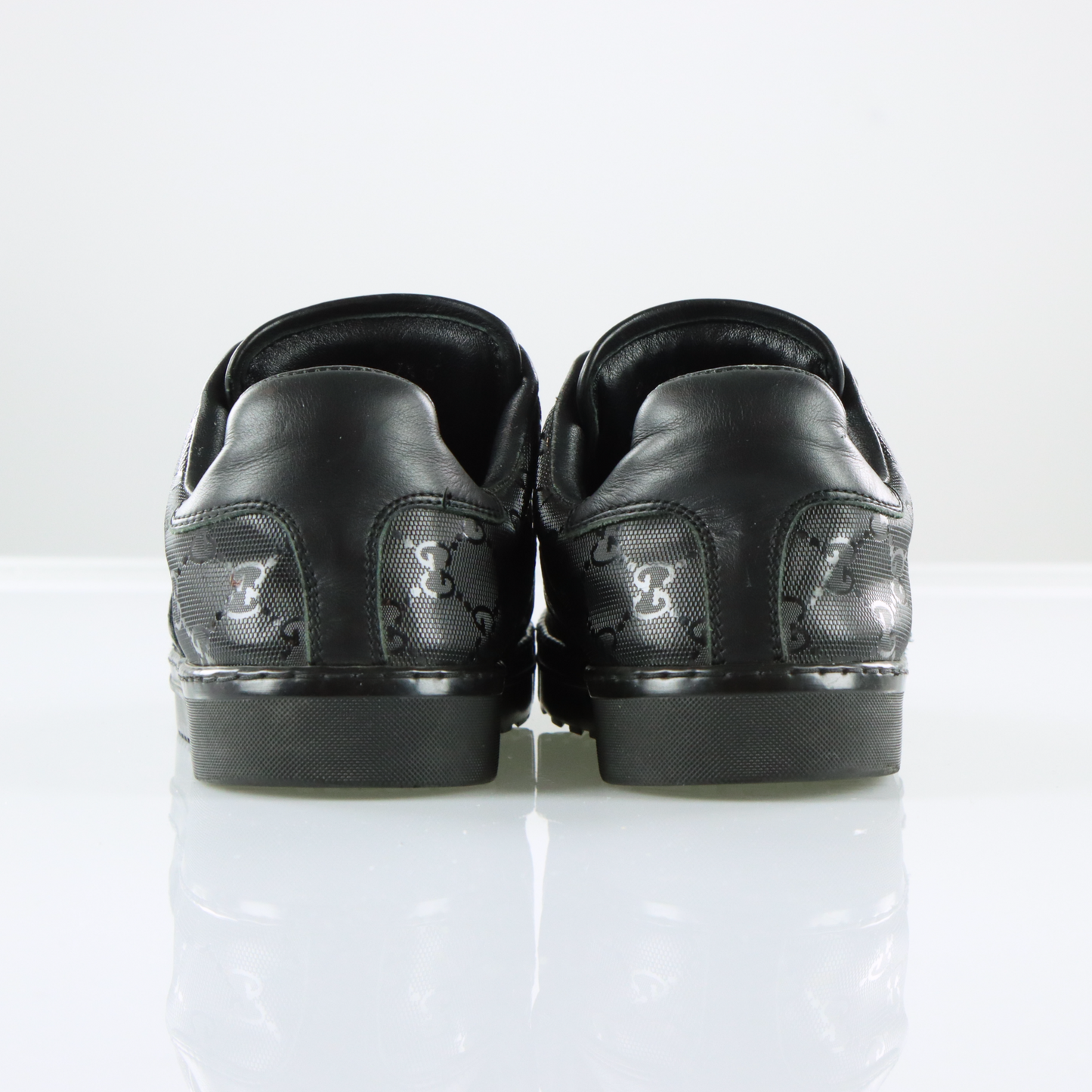 GUCCI Black GG IMPRIME Italian Made Low Top Sneakers (7.5)