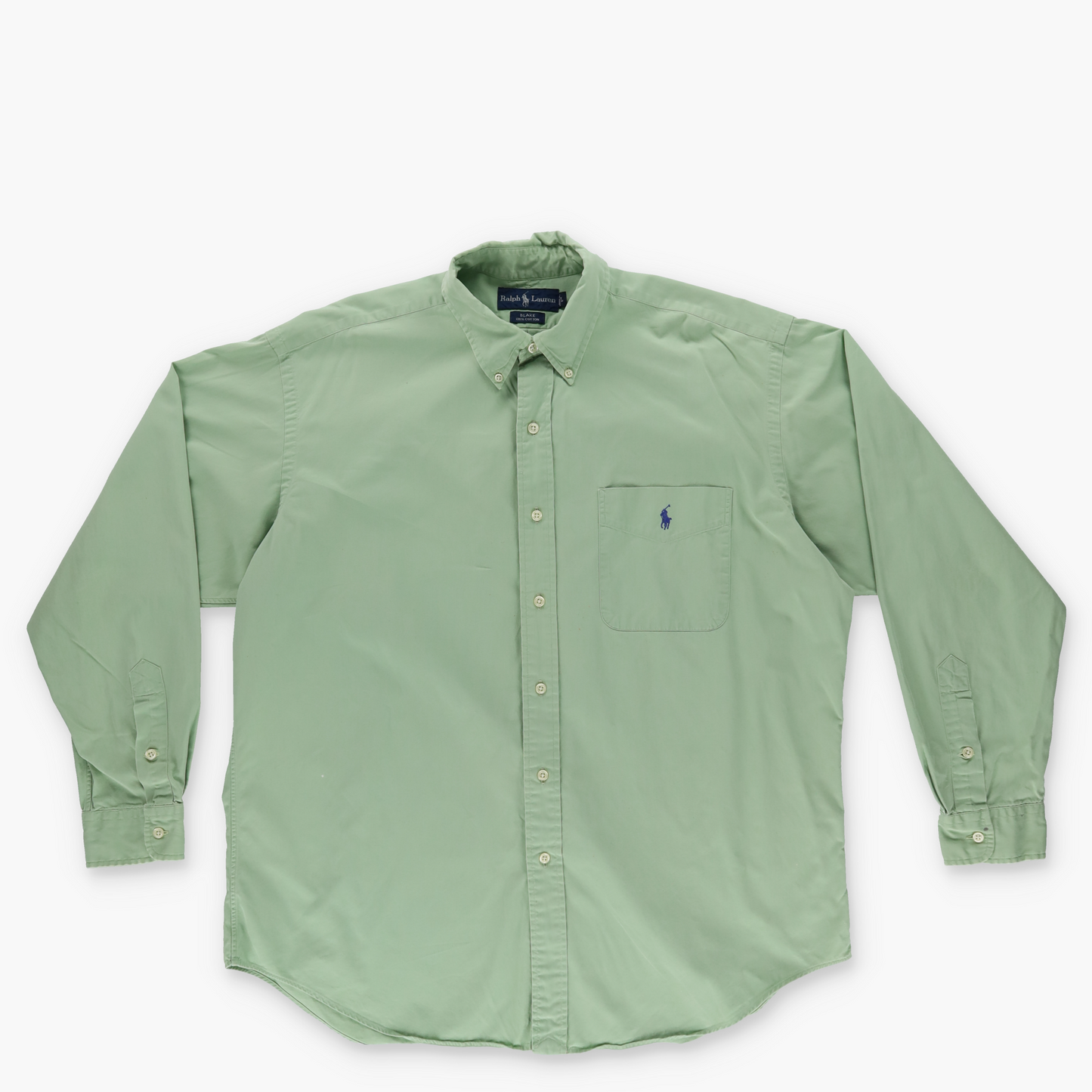 RALPH LAUREN 'Blake' One Pocket Green Button Up Long Sleeve Shirt (L)