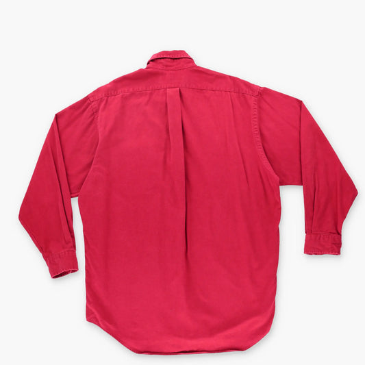 RALPH LAUREN POLO Embroidered Crest Red Button Up Long Sleeve Shirt (L) Vintage Sole Melbourne