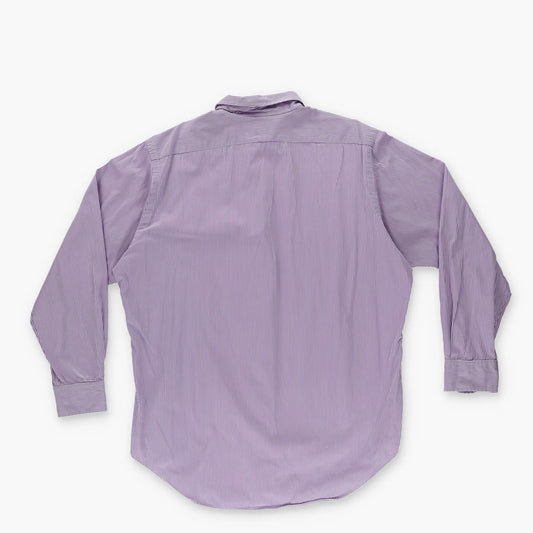 RALPH LAUREN POLO 'Andrew' Classic Fit Purple & White Striped Button Up Shirt (L) Vintage Sole Melbourne
