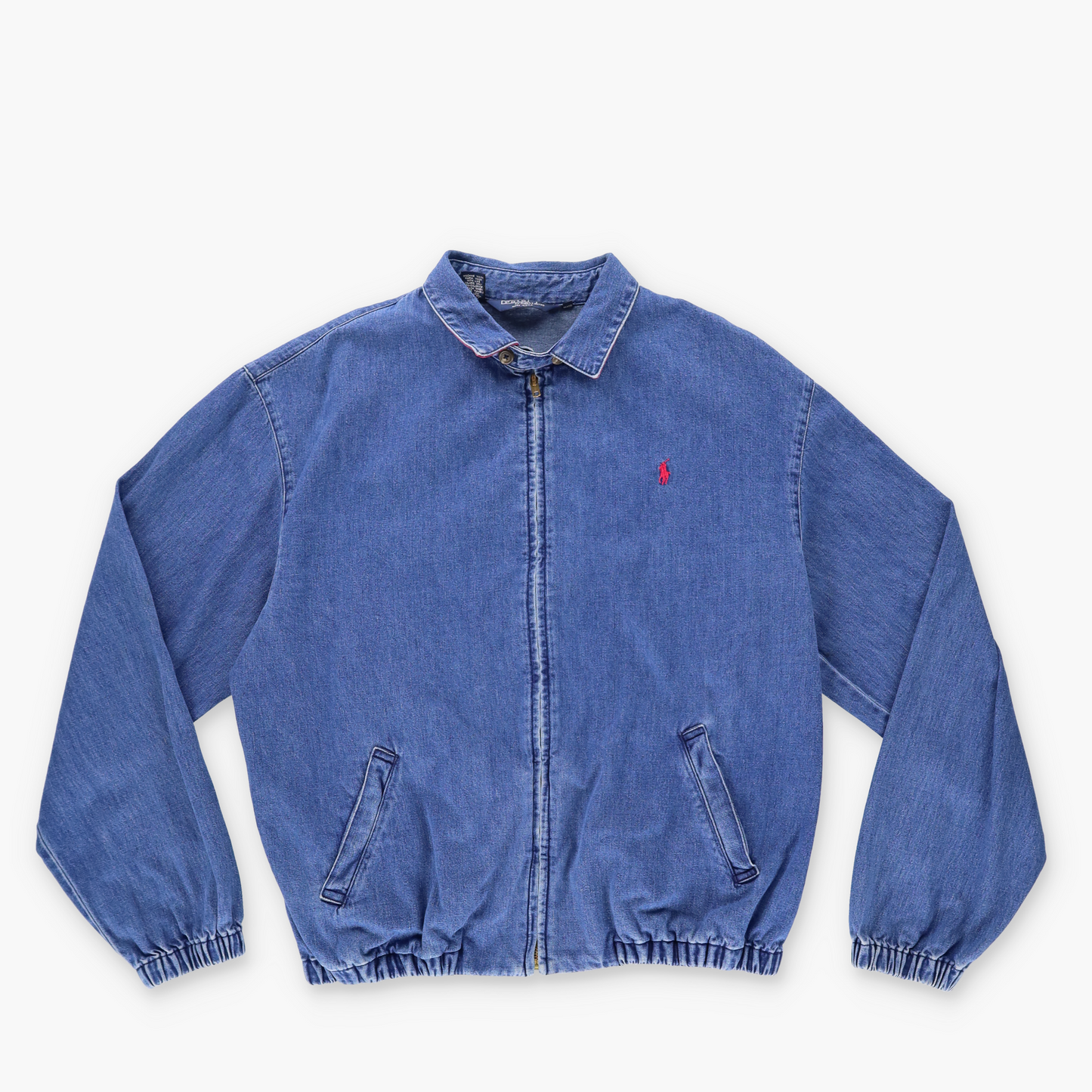RALPH LAUREN POLO 'USA Made' Vintage Denim Bomber Zip-Up Jacket (L)